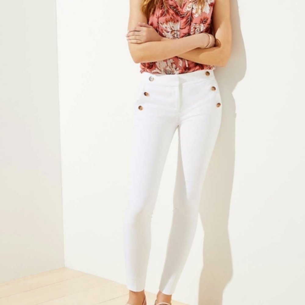 NEW LOFT sailor skinny mid rise ankle length pants